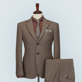 3 Pieces Vintage Herringbone Tweed Suit