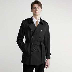 Men's Double Breasted Belted Trench Coat