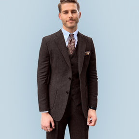 3 Pieces Vintage Herringbone Tweed Suit