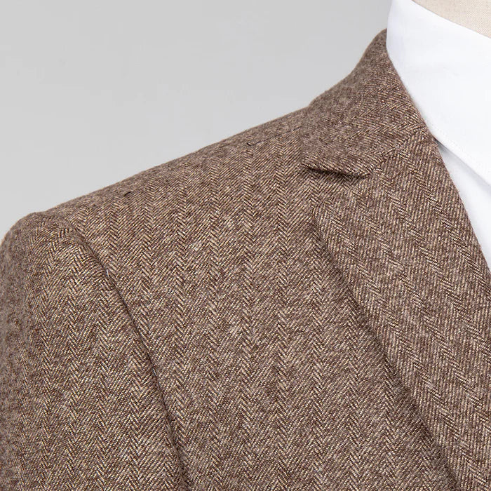 Men's Classic Vintage 3 Piece Men’s Suit Tweed Notch Lapel Tuxedo