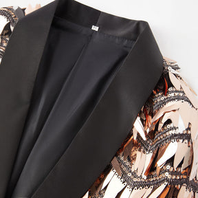 Men's Fashion 2 Pieces Suit Tassels Sequin Tuxedo