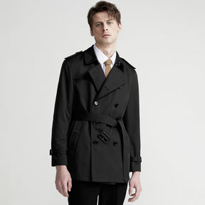 Men's Double Breasted Belted Trench Coat