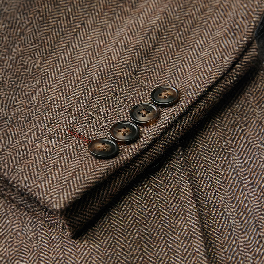 Men's Classic Vintage 3 Piece Men’s Suit Tweed Notch Lapel Tuxedo