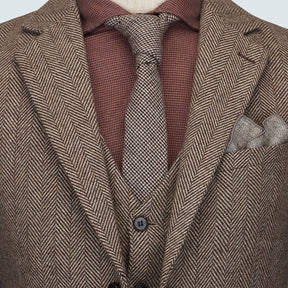 3 Pieces Vintage Herringbone Tweed Suit