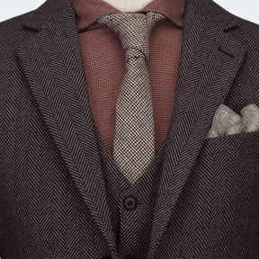 3 Pieces Vintage Herringbone Tweed Suit