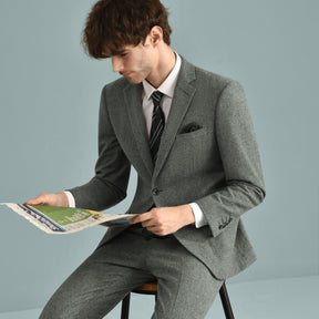 3 Pieces Herringbone Tweed Suit