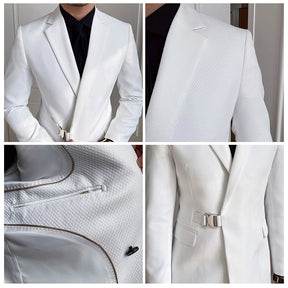 Casual Business Men's Suit Regular Fit Blazer Notched Lapel Tuxedo