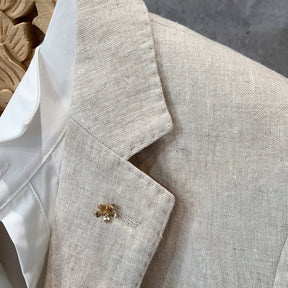 Men's Stylish Formal 2 Pcs Summer Linen Notch Lapel Suit