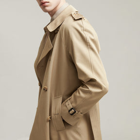 Men's Casual Double Breasted Short London Trench Coat