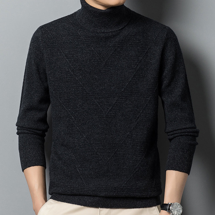 Men's Slim Fit Wool Cashmere Soft Turtleneck Sweater