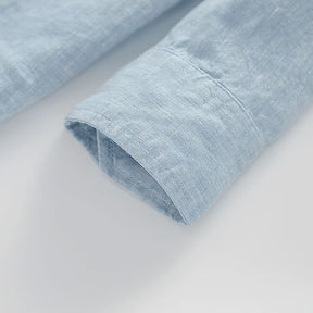 Men's Plain Linen Long Sleeves Slub Linen Shirt