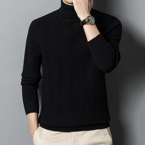 Men's Wool Cashmere Turtleneck Roll Neck Sweater