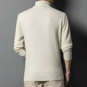 Men's Pattern Line Wool Cashmere Soft Turtleneck Sweater