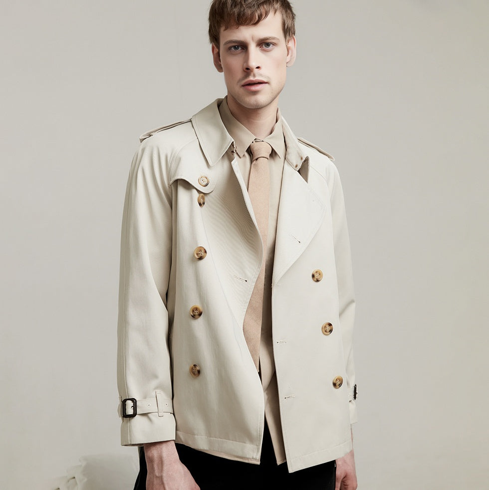 Short double breasted trench on sale coat