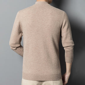 Men's Wool Cashmere Mock-Neck Texture Sweater