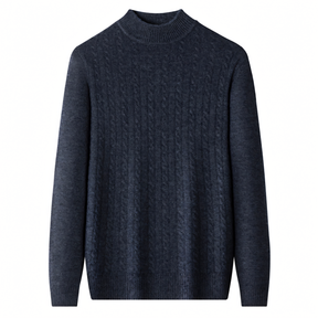 Men's Wool Cashmere Mock-Neck Texture Sweater