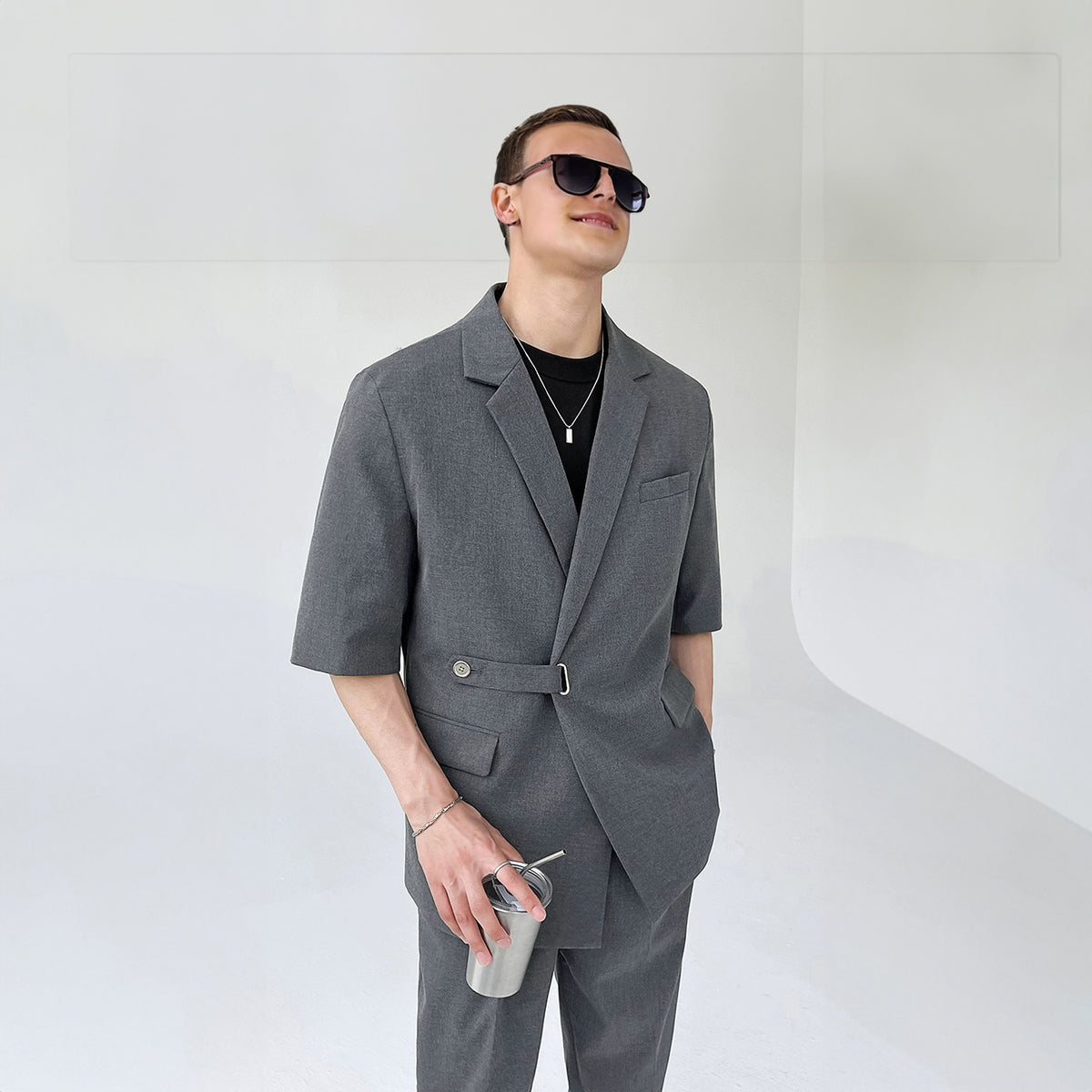 Casual 2-Piece Relaxed Fit Summer Men's Suit