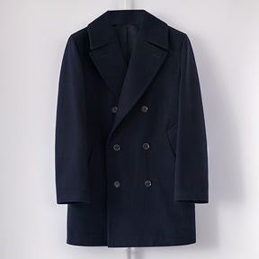 Men's Vintage Double Breasted Mid-Long Slim Fit Pea Coat