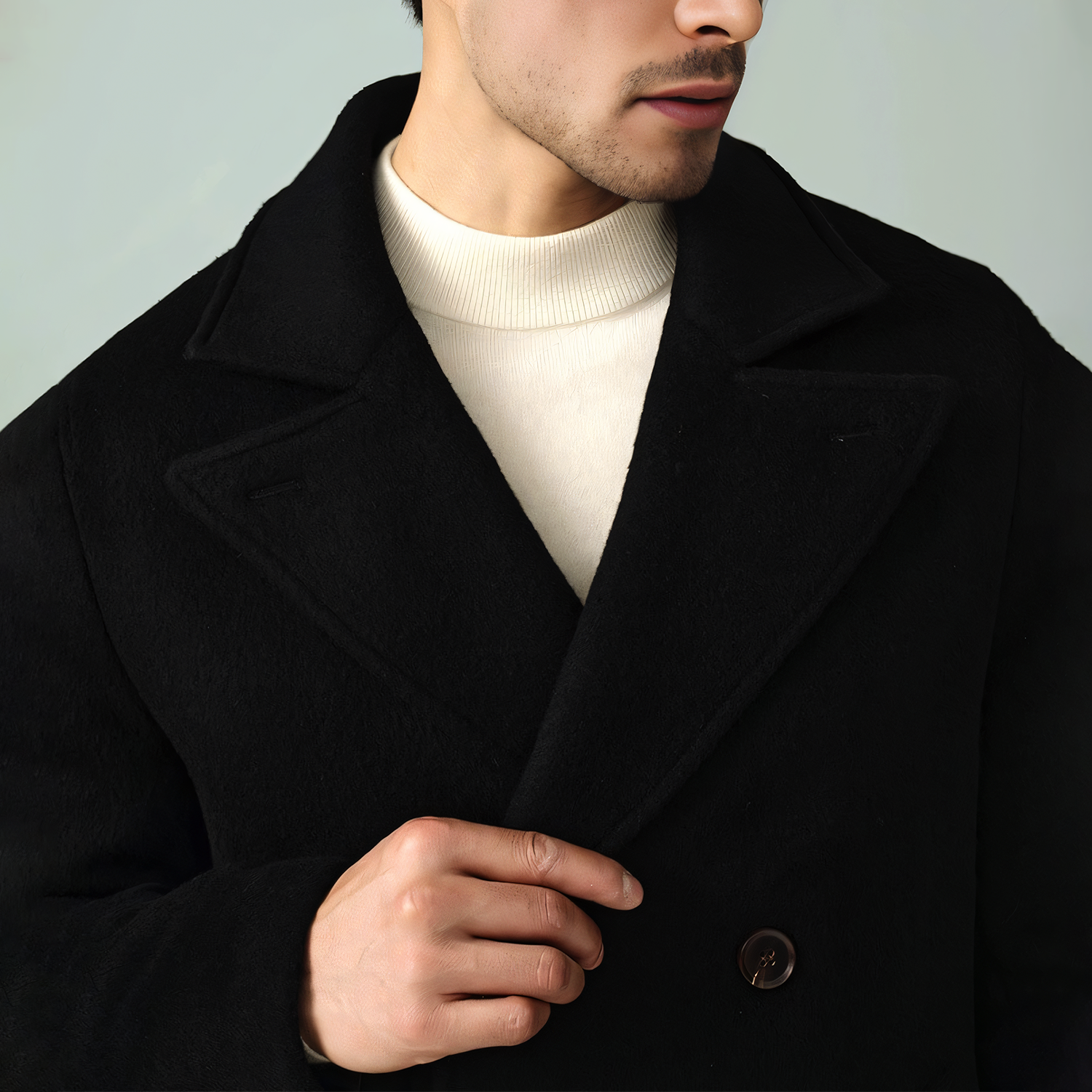 Retro Slim Fit Double Breasted Pea Coat