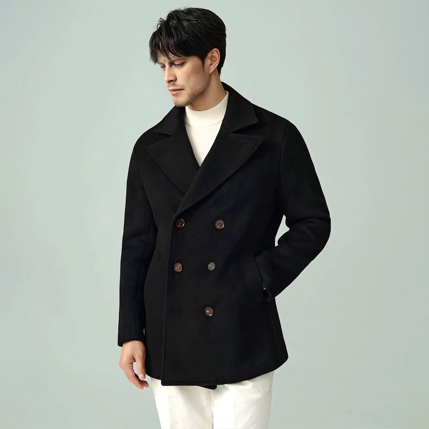 Retro Slim Fit Double Breasted Pea Coat