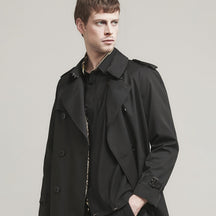 Men's Casual Double Breasted Short London Trench Coat