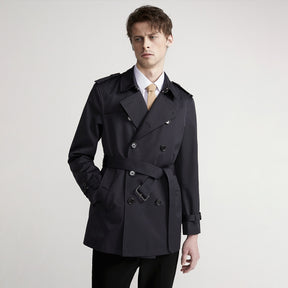 Men's Double Breasted Belted Trench Coat