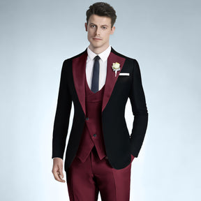 Men's Slim Fit 3 Piece Notch Lapel Tuxedo Suit