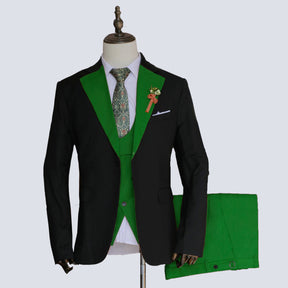 Men's Slim Fit 3 Pieces Notch Lapel Event Tuxedo Suit