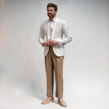 Casual 2 Piece Men's Linen Notch Lapel Tuxedos
