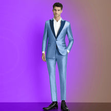 Men's 2 Pieces Suits Slim Fit Sequin Peak Lapel Tuxedos