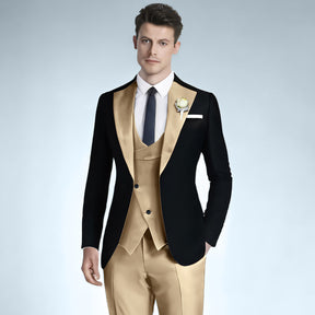 Men's Slim Fit 3 Pieces Notch Lapel Event Tuxedo Suit