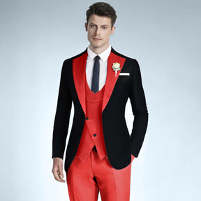 Men's Slim Fit 3 Pieces Notch Lapel Event Tuxedo Suit