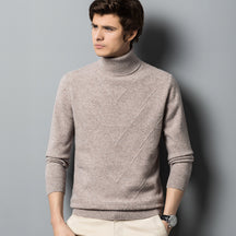 Men's Slim Fit Wool Cashmere Soft Turtleneck Sweater