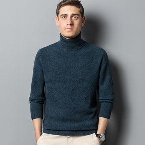 Men's Slim Fit Wool Cashmere Soft Turtleneck Sweater