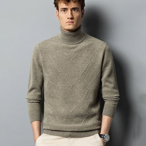 Men's Slim Fit Wool Cashmere Soft Turtleneck Sweater