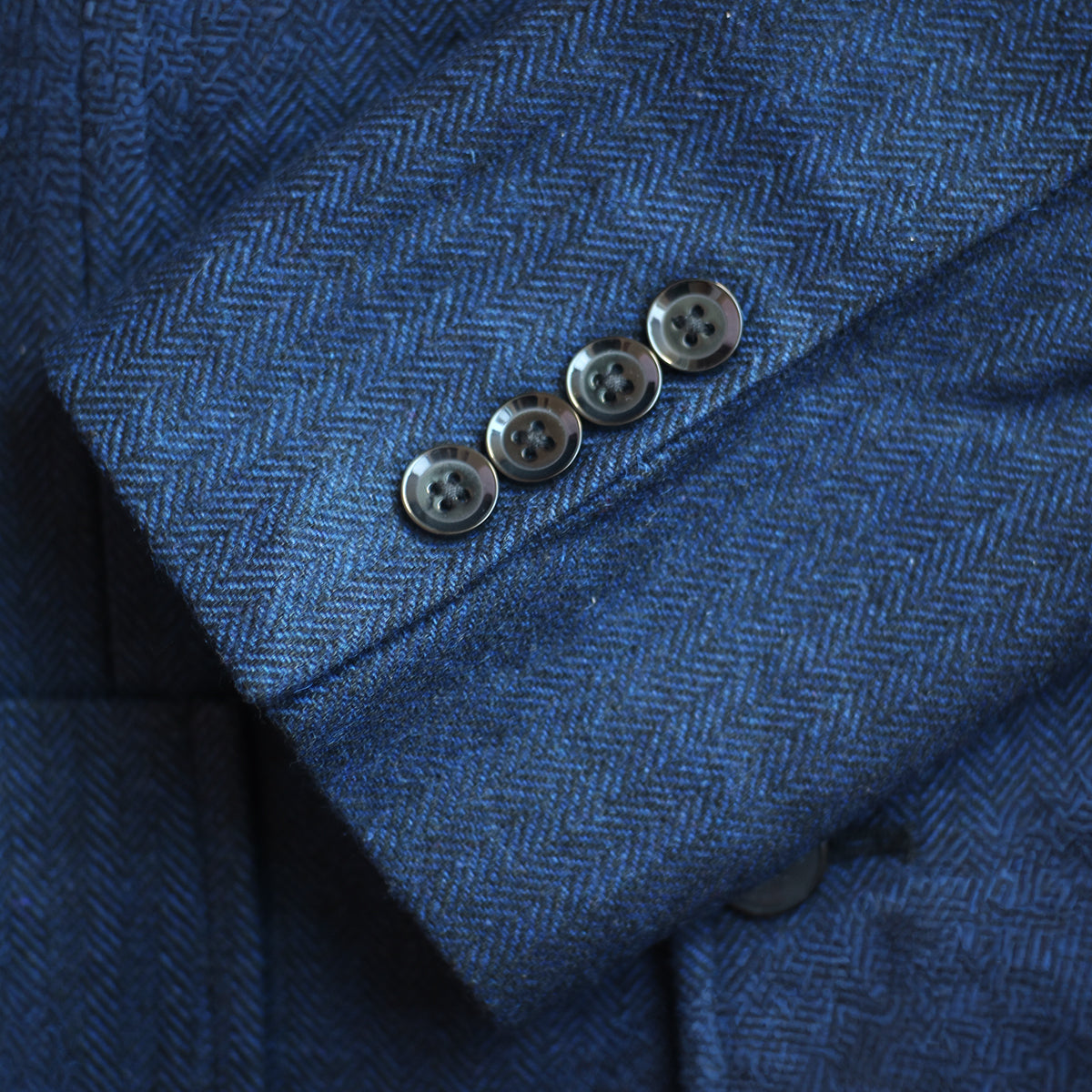 Blue herringbone hot sale tweed suit