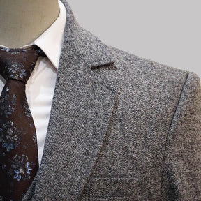 3 Pieces Retro Herringbone Tweed Suit