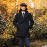 Men's Vintage Double Breasted Mid-Long Slim Fit Pea Coat