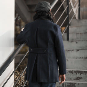 Men's Vintage Double Breasted Mid-Long Slim Fit Pea Coat