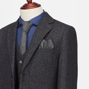 Men's Vintage 3 Piece Classic Tweed Notch Lapel Suit