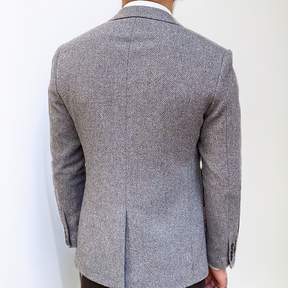 Men's Vintage Autumn Thickened 3 Pieces Herringbone Tweed Notch Lapel Suit