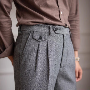 Men's Vintage Herringbone Tweed Pants