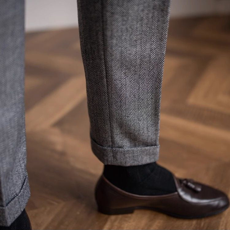 Men's Vintage Herringbone Tweed Pants