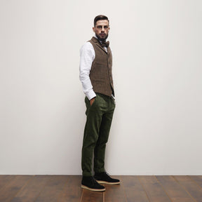 Men's Thickened Wool Tweed Herringbone Retro Notch Lapel Waistcoat