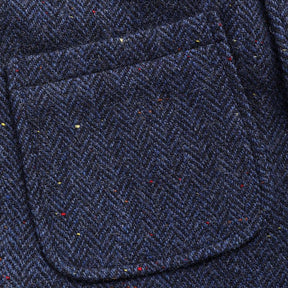 Men's Vintage Rough Tweed Navy Blue Vest Notch Lapel Thickened Waistcoat