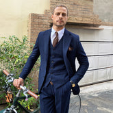3 Pieces Herringbone Tweed Suit