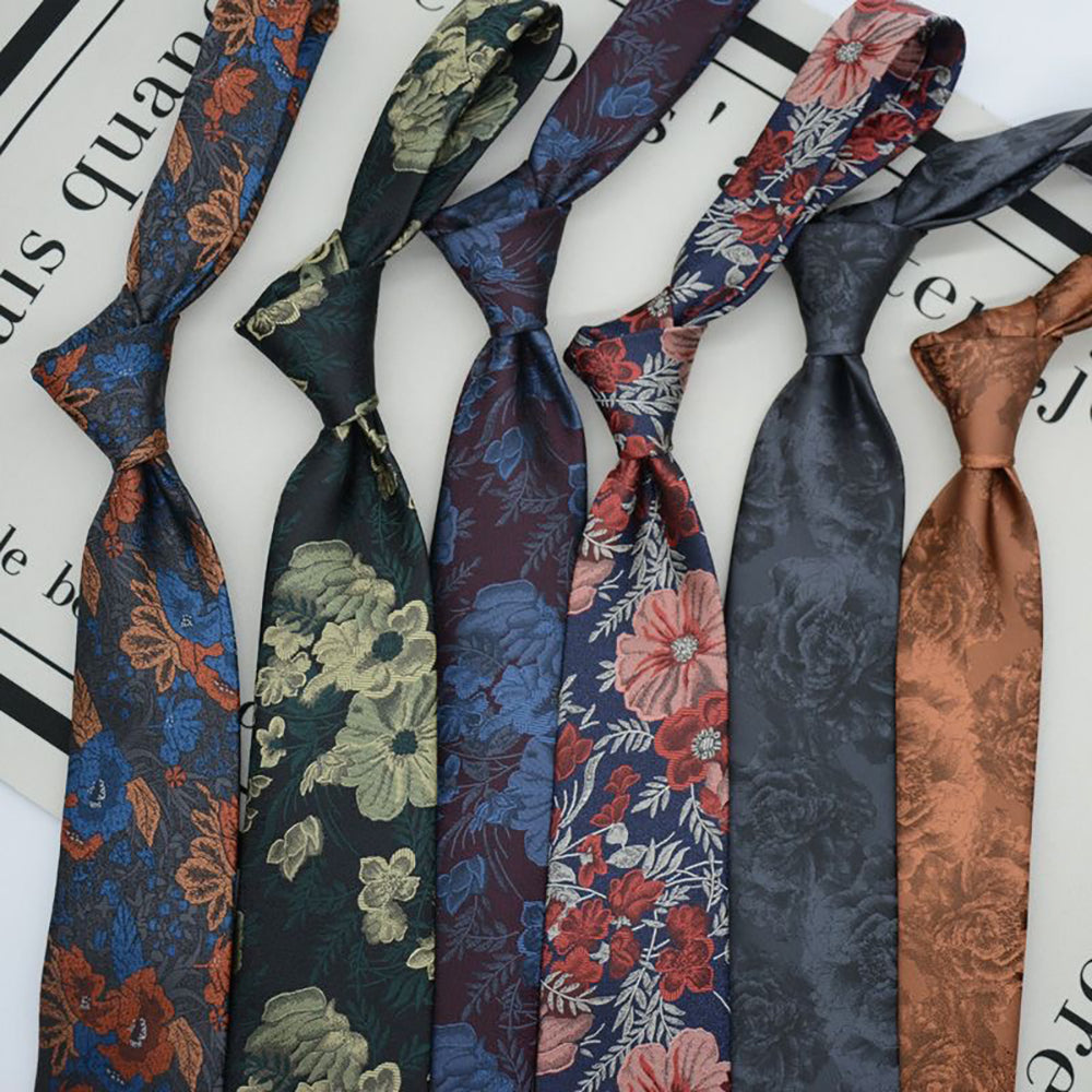 Silk Vintage Style Floral Necktie