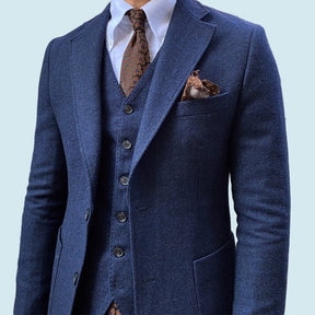 3 Pieces Vintage Herringbone Tweed Suit