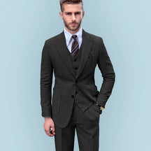 3 Pieces Vintage Herringbone Tweed Suit