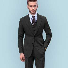 3 Pieces Vintage Herringbone Tweed Suit